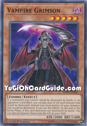 Yu-Gi-Oh Card: Vampire Grimson