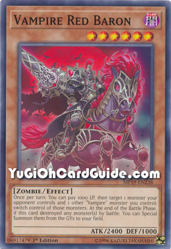 Yu-Gi-Oh Card: Vampire Red Baron