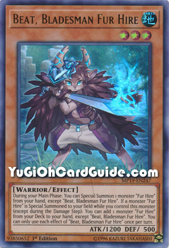 Yu-Gi-Oh Card: Beat, Bladesman Fur Hire