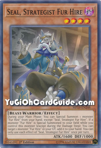 Yu-Gi-Oh Card: Seal, Strategist Fur Hire