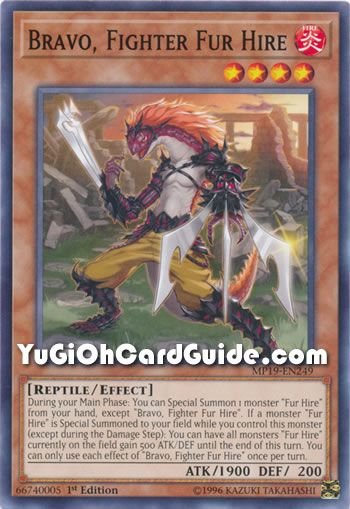 Yu-Gi-Oh Card: Bravo, Fighter Fur Hire