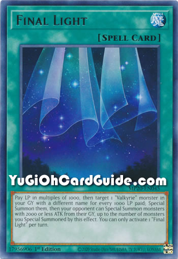 Yu-Gi-Oh Card: Final Light