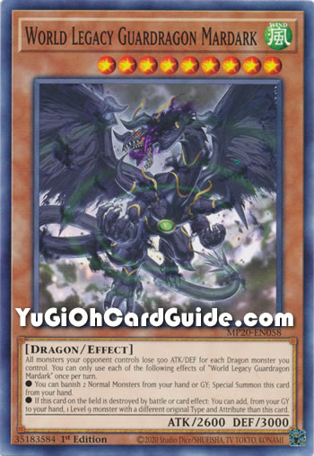 Yu-Gi-Oh Card: World Legacy Guardragon Mardark