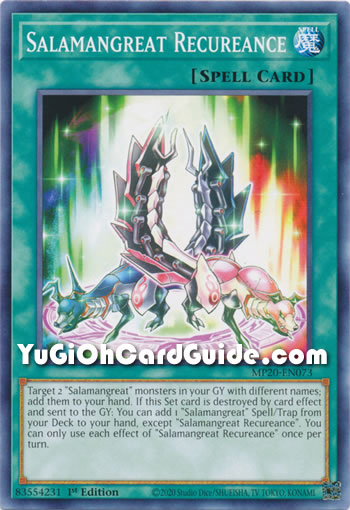 Yu-Gi-Oh Card: Salamangreat Recureance