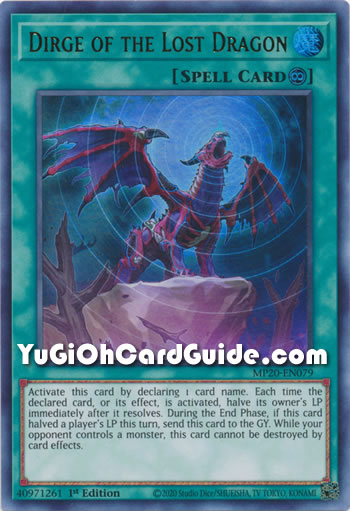 Yu-Gi-Oh Card: Dirge of the Lost Dragon