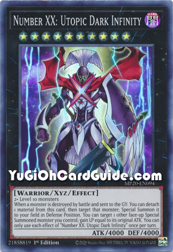 Yu-Gi-Oh Card: Number XX: Utopic Dark Infinity