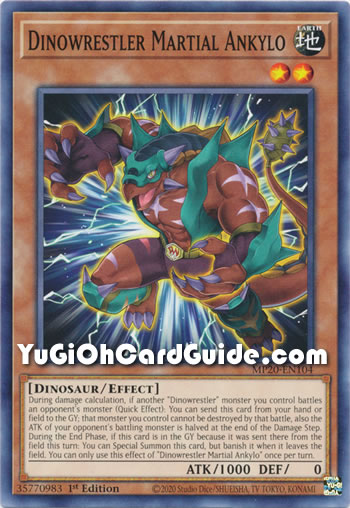 Yu-Gi-Oh Card: Dinowrestler Martial Ankylo