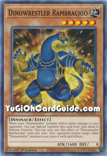 Yu-Gi-Oh Card: Dinowrestler Rambrachio