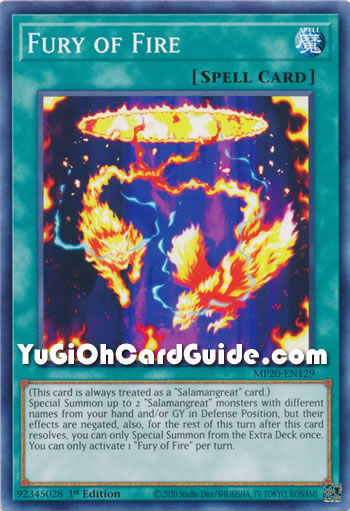 Yu-Gi-Oh Card: Fury of Fire