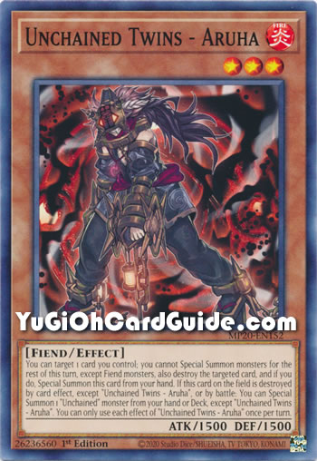 Yu-Gi-Oh Card: Unchained Twins - Aruha