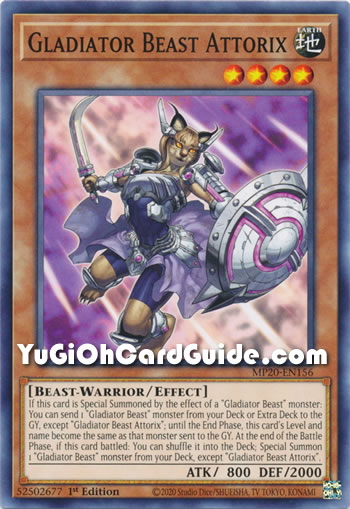 Yu-Gi-Oh Card: Gladiator Beast Attorix