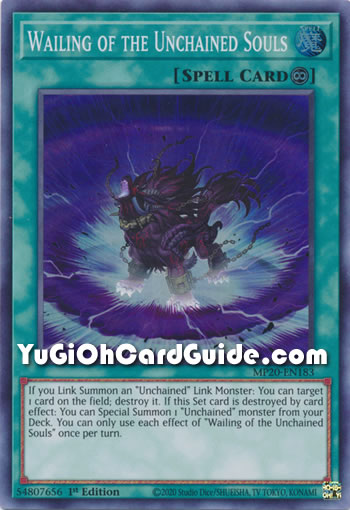Yu-Gi-Oh Card: Wailing of the Unchained Souls