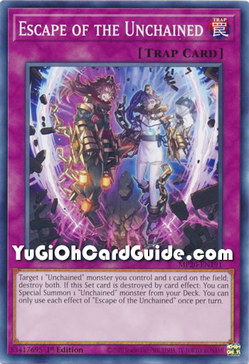 Yu-Gi-Oh Card: Escape of the Unchained