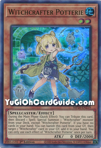 Yu-Gi-Oh Card: Witchcrafter Potterie