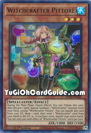 Yu-Gi-Oh Card: Witchcrafter Pittore