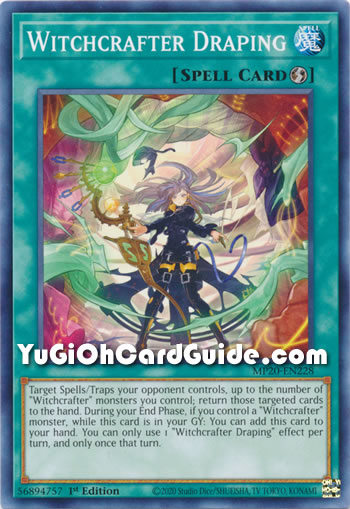 Yu-Gi-Oh Card: Witchcrafter Draping