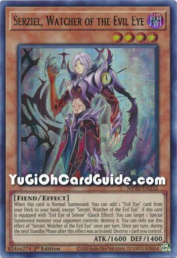 Yu-Gi-Oh Card: Serziel, Watcher of the Evil Eye