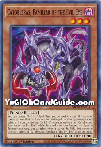 Yu-Gi-Oh Card: Catoblepas, Familiar of the Evil Eye