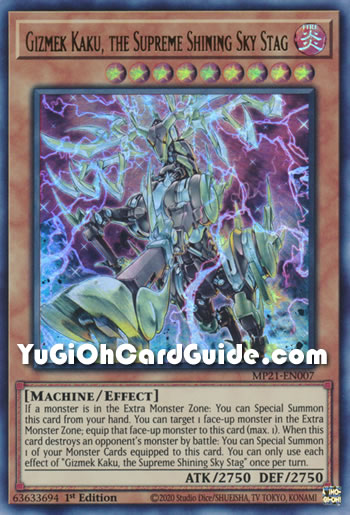 Yu-Gi-Oh Card: Gizmek Kaku, the Supreme Shining Sky Stag