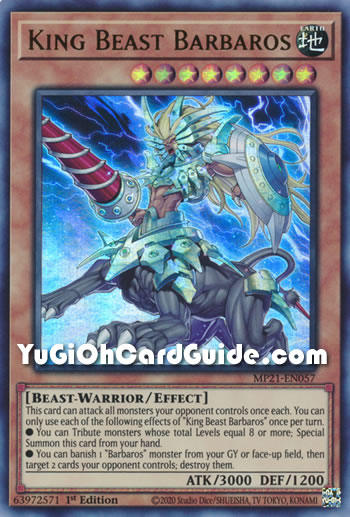 Yu-Gi-Oh Card: King Beast Barbaros