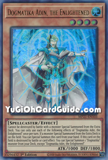 Yu-Gi-Oh Card: Dogmatika Adin, the Enlightened