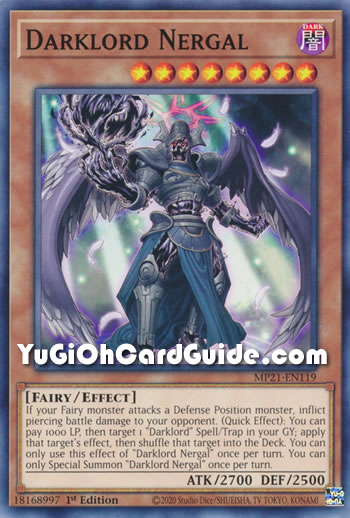 Yu-Gi-Oh Card: Darklord Nergal