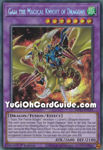 Yu-Gi-Oh Card: Gaia the Magical Knight of Dragons