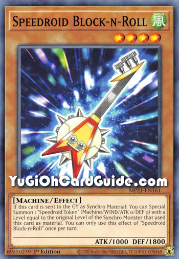 Yu-Gi-Oh Card: Speedroid Block-n-Roll