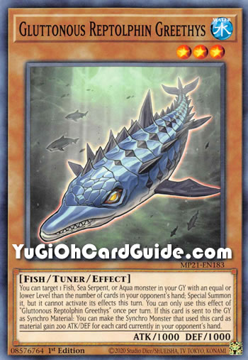 Yu-Gi-Oh Card: Gluttonous Reptolphin Greethys