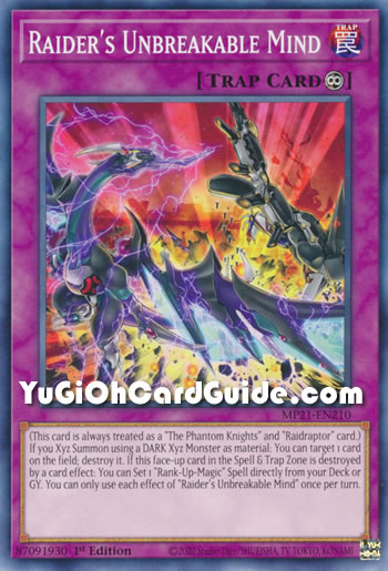 Yu-Gi-Oh Card: Raider's Unbreakable Mind