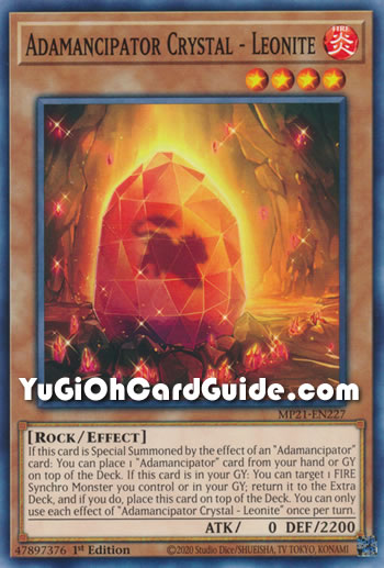 Yu-Gi-Oh Card: Adamancipator Crystal - Leonite