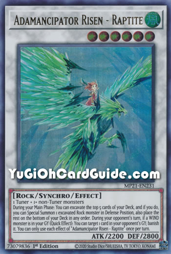 Yu-Gi-Oh Card: Adamancipator Risen - Raptite