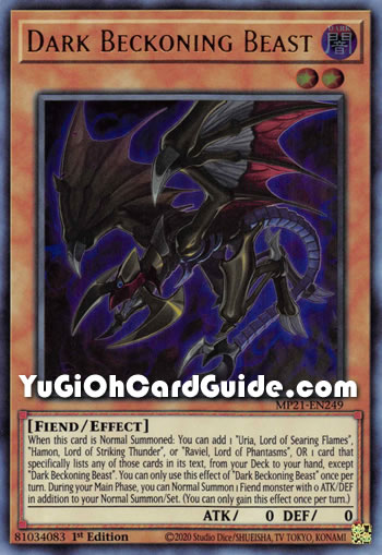 Yu-Gi-Oh Card: Dark Beckoning Beast