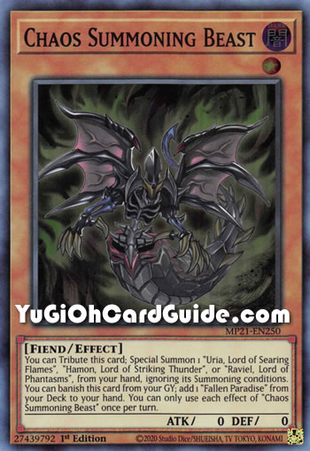 Yu-Gi-Oh Card: Chaos Summoning Beast
