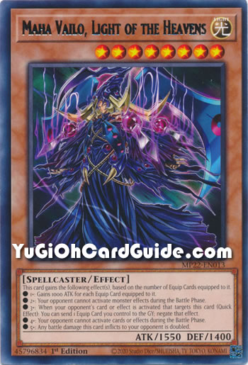 Yu-Gi-Oh Card: Maha Vailo, Light of the Heavens