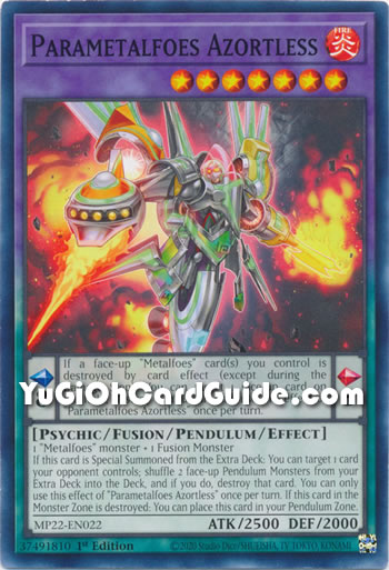 Yu-Gi-Oh Card: Parametalfoes Azortless
