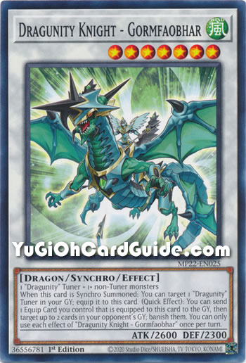 Yu-Gi-Oh Card: Dragunity Knight - Gormfaobhar