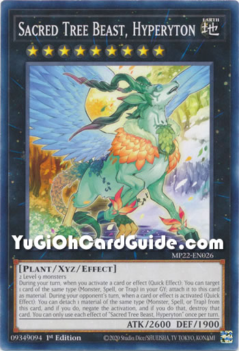Yu-Gi-Oh Card: Sacred Tree Beast, Hyperyton