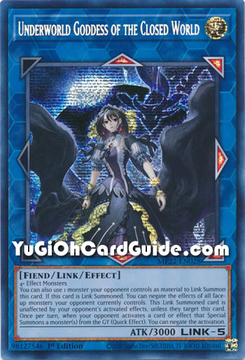 Yu-Gi-Oh Card: Underworld Goddess of the Closed World