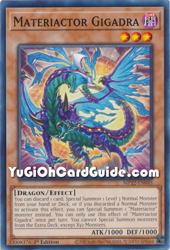 Yu-Gi-Oh Card: Materiactor Gigadra