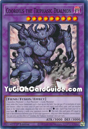 Yu-Gi-Oh Card: Coordius the Triphasic Dealmon