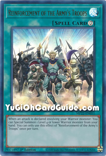 Yu-Gi-Oh Card: Reinforcement of the Army's Troops