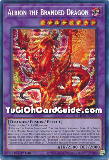 Yu-Gi-Oh Card: Albion the Branded Dragon