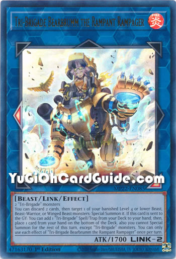 Yu-Gi-Oh Card: Tri-Brigade Bearbrumm the Rampant Rampager