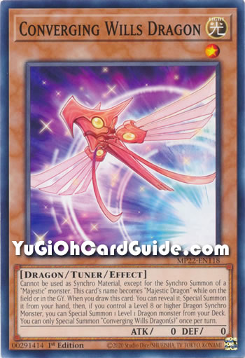 Yu-Gi-Oh Card: Converging Wills Dragon