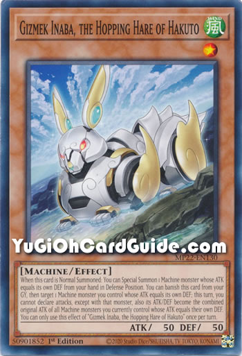 Yu-Gi-Oh Card: Gizmek Inaba, the Hopping Hare of Hakuto