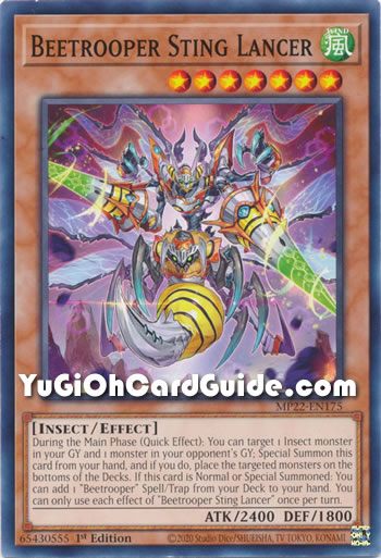 Yu-Gi-Oh Card: Beetrooper Sting Lancer