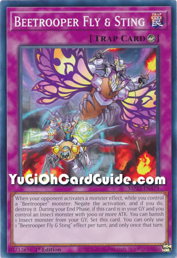 Yu-Gi-Oh Card: Beetrooper Fly & Sting