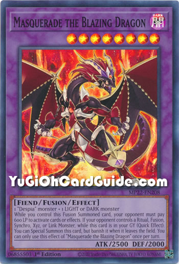 Yu-Gi-Oh Card: Masquerade the Blazing Dragon