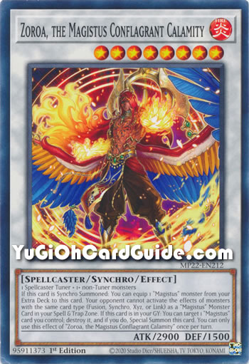 Yu-Gi-Oh Card: Zoroa, the Magistus Conflagrant Calamity